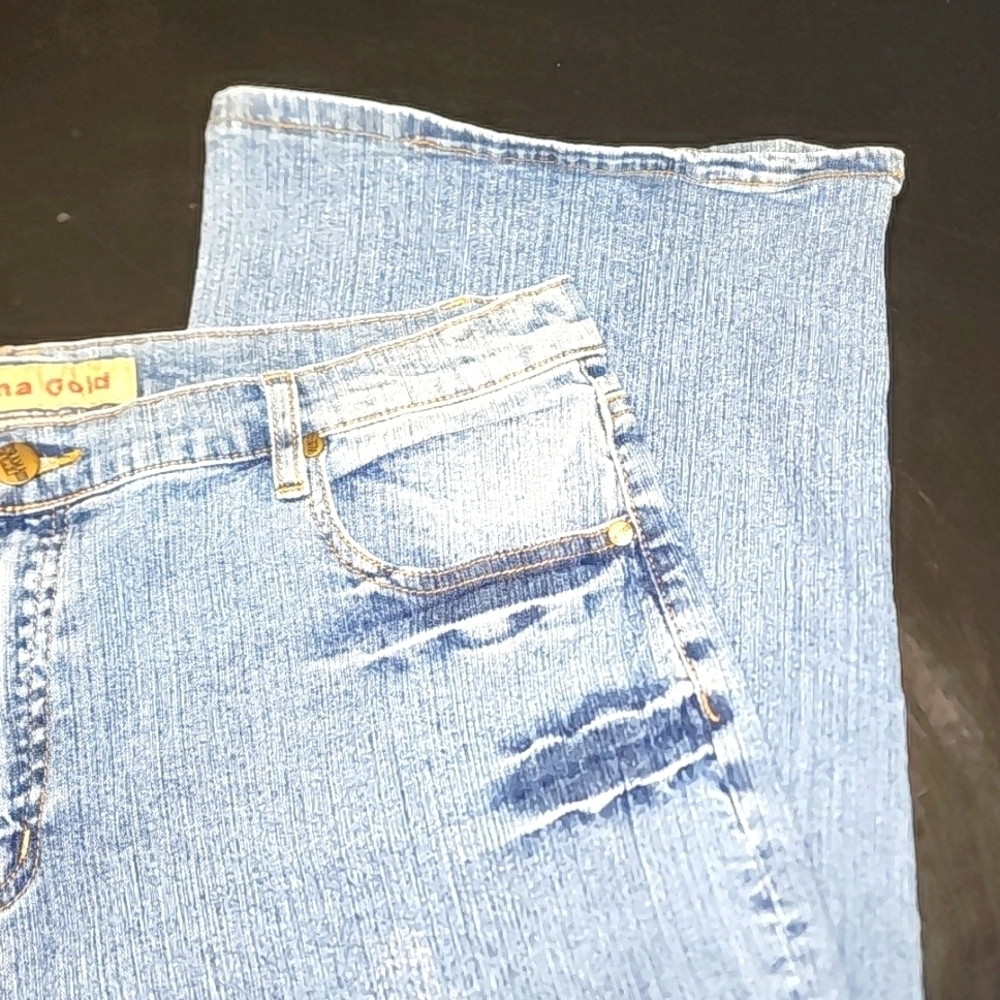 Vintage Drama Gold Jean Capris Sz 16 - Picture 3 of 6